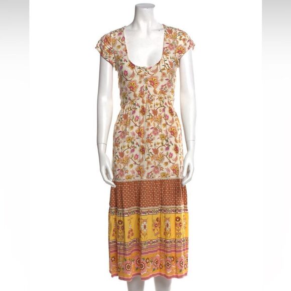 Spell and the Gypsy Women's Portobello Road Babydoll Floral‎ Boho Midi Dress XXS - Picture 5 of 10